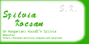 szilvia kocsan business card